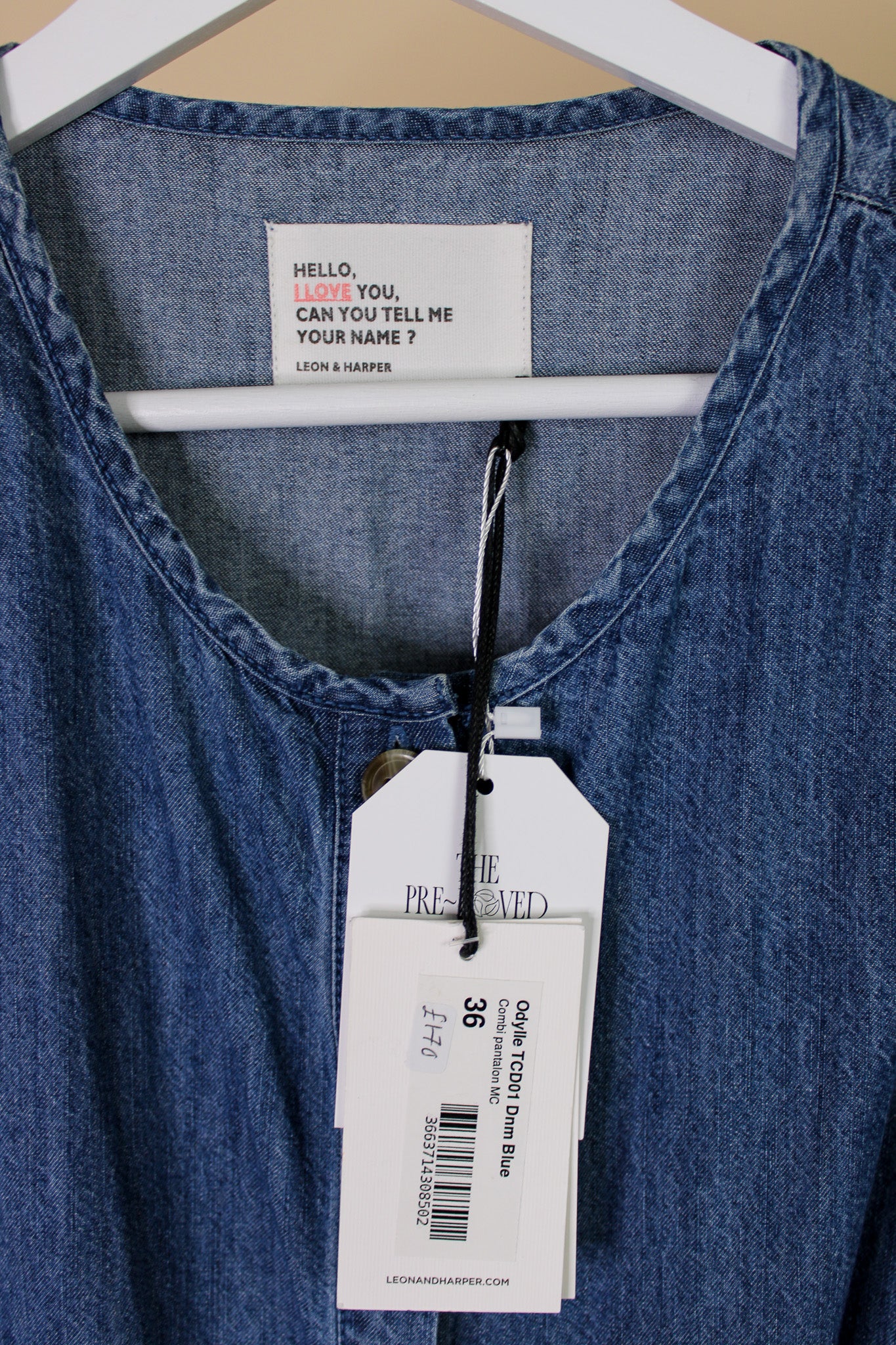 LEON & HARPER Odylle Denim Jumpsuit Size 8