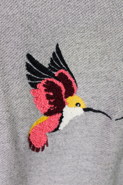 WHISTLES Embroidered Hummingbirds Sweatshirt Size M
