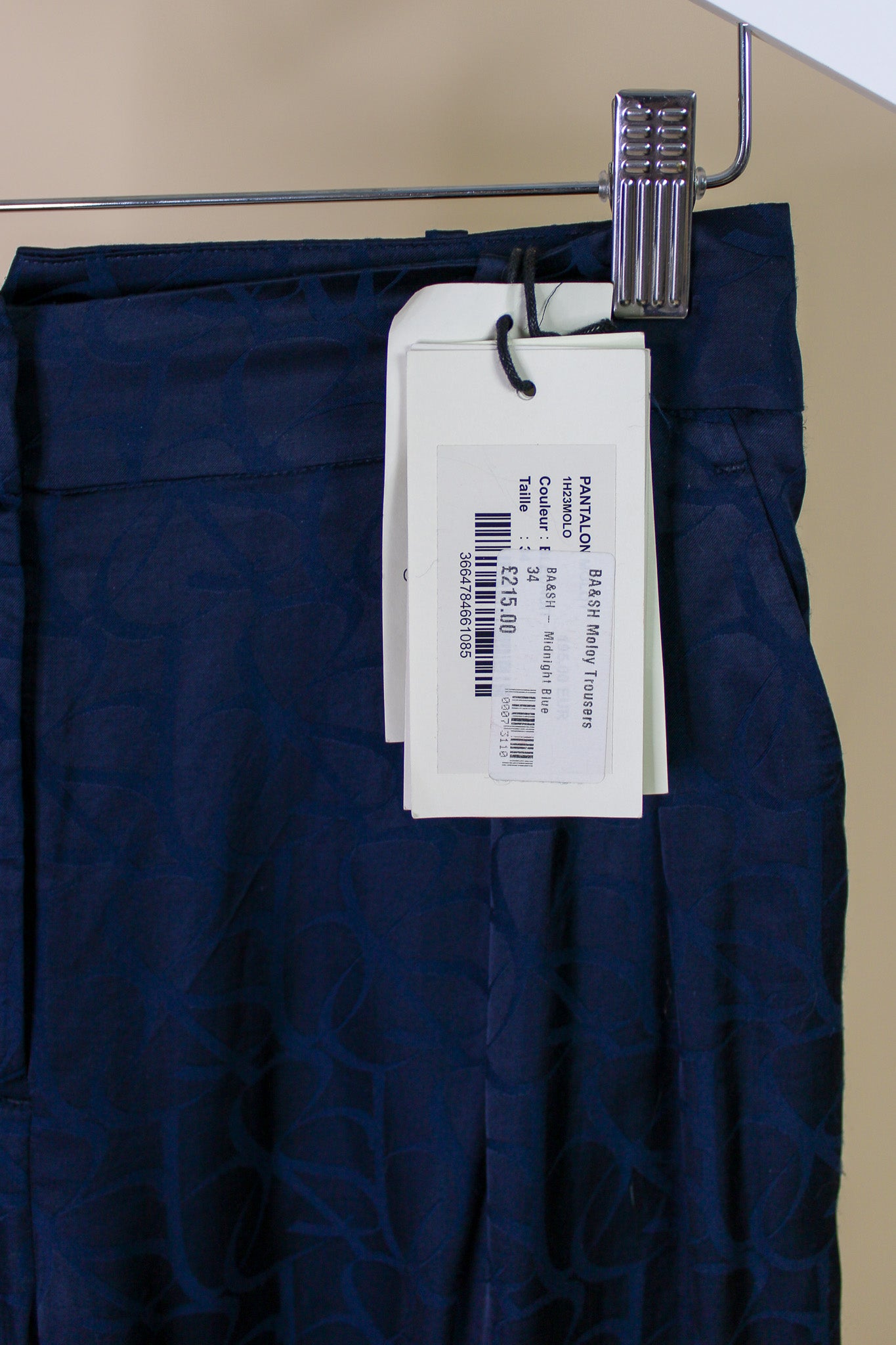 BA&SH Moloy Satin Print Loose fit Trousers Size 8