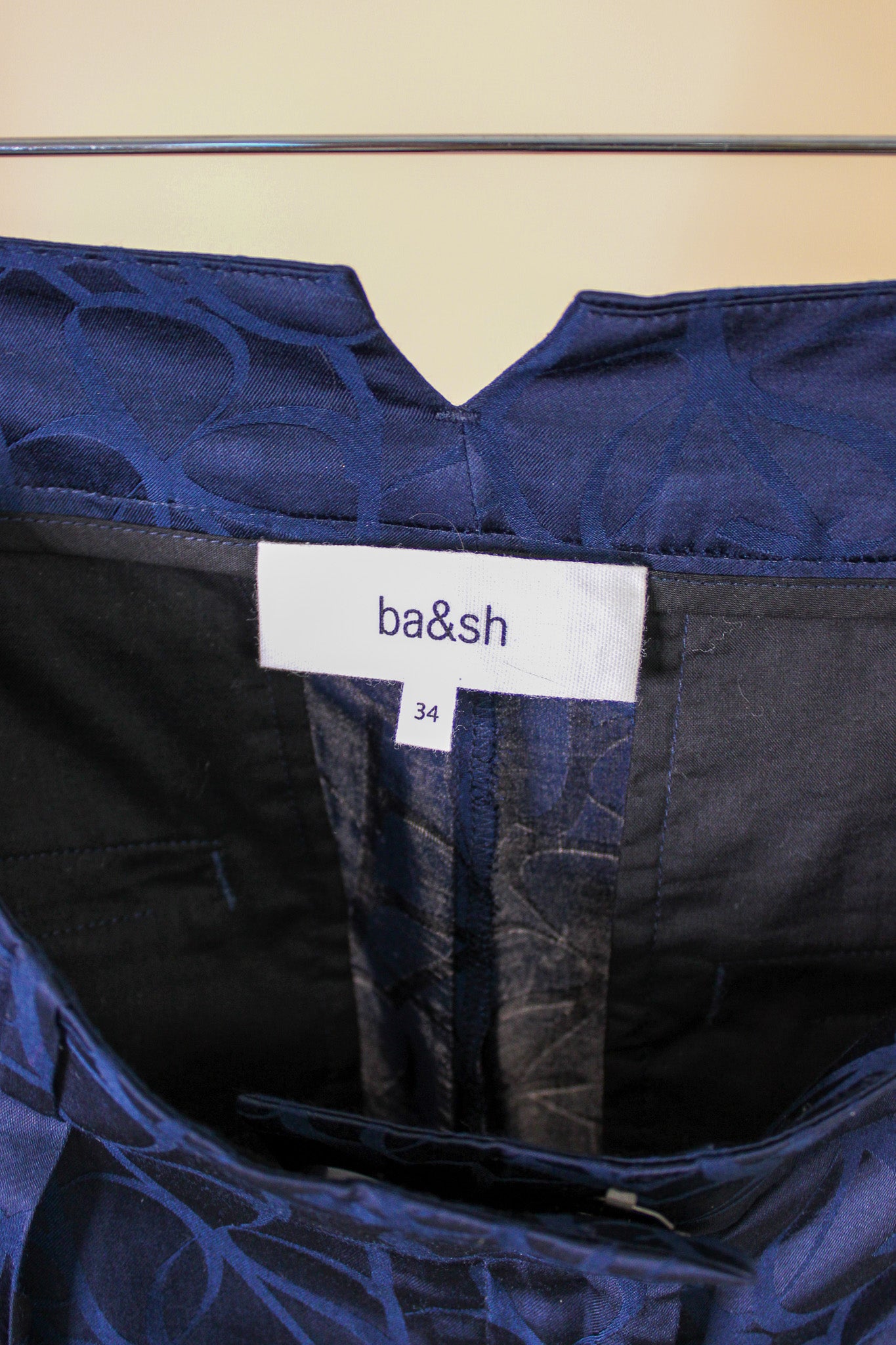 BA&SH Moloy Satin Print Loose fit Trousers Size 8