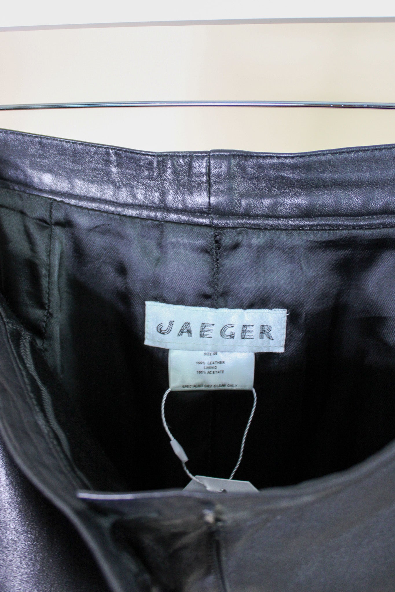 JAEGER Leather Straight Leg Trousers Size 8