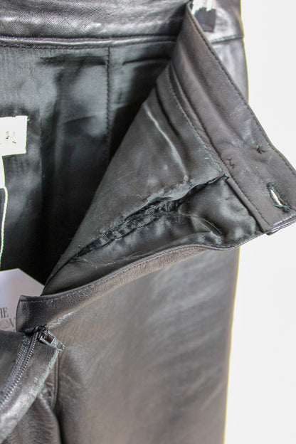 JAEGER Leather Straight Leg Trousers Size 8