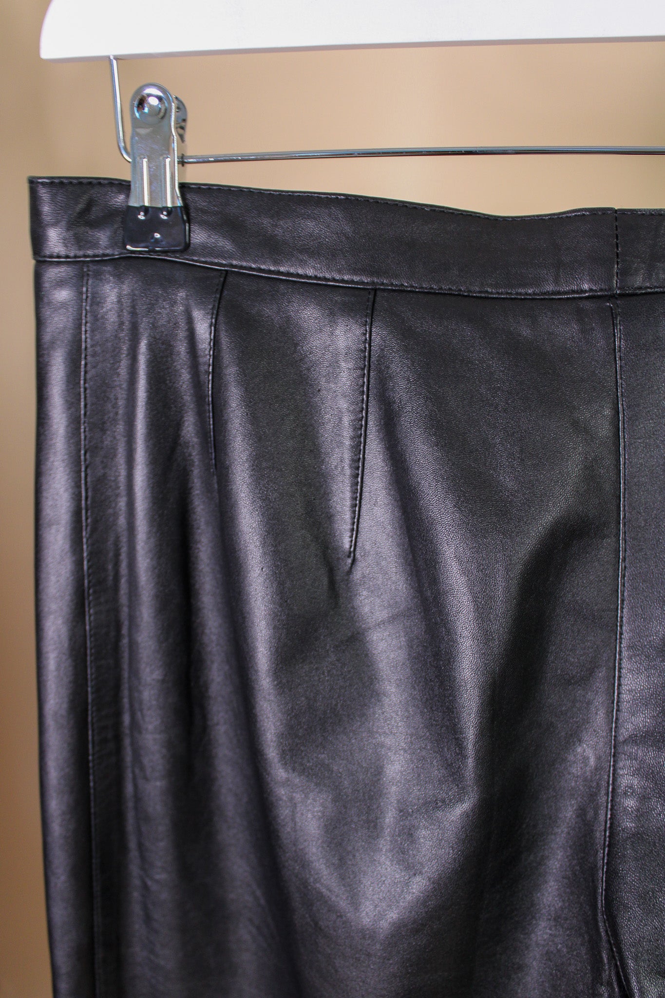 JAEGER Leather Straight Leg Trousers Size 8