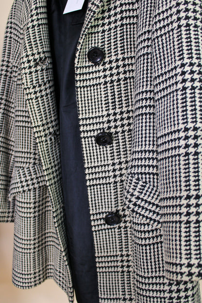 VINTAGE Houndstooth Check Wool Blazer Size 10-12