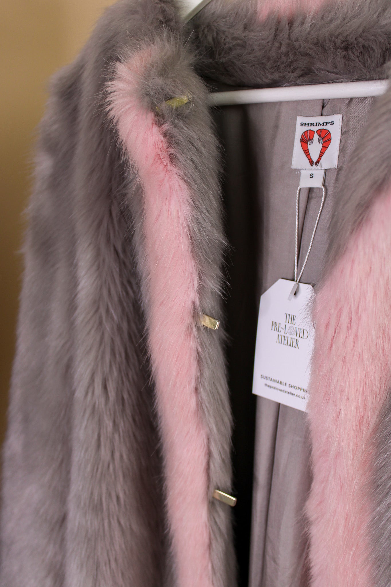 SHRIMPS Faux Fur Panel Jacket Size S