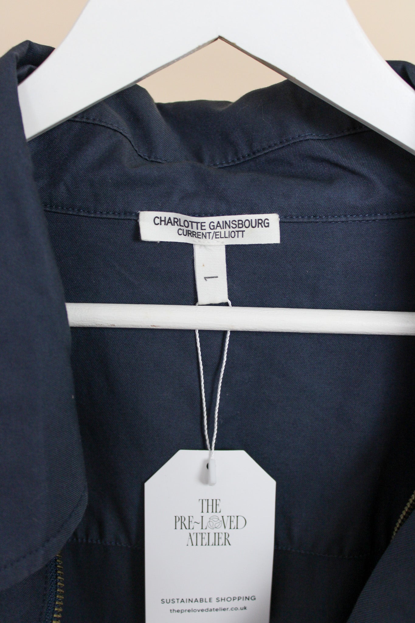 CURRENT ELLIOTT X CHARLOTTE GAINSBURG Cotton Drawstring Trench Coat Size 1