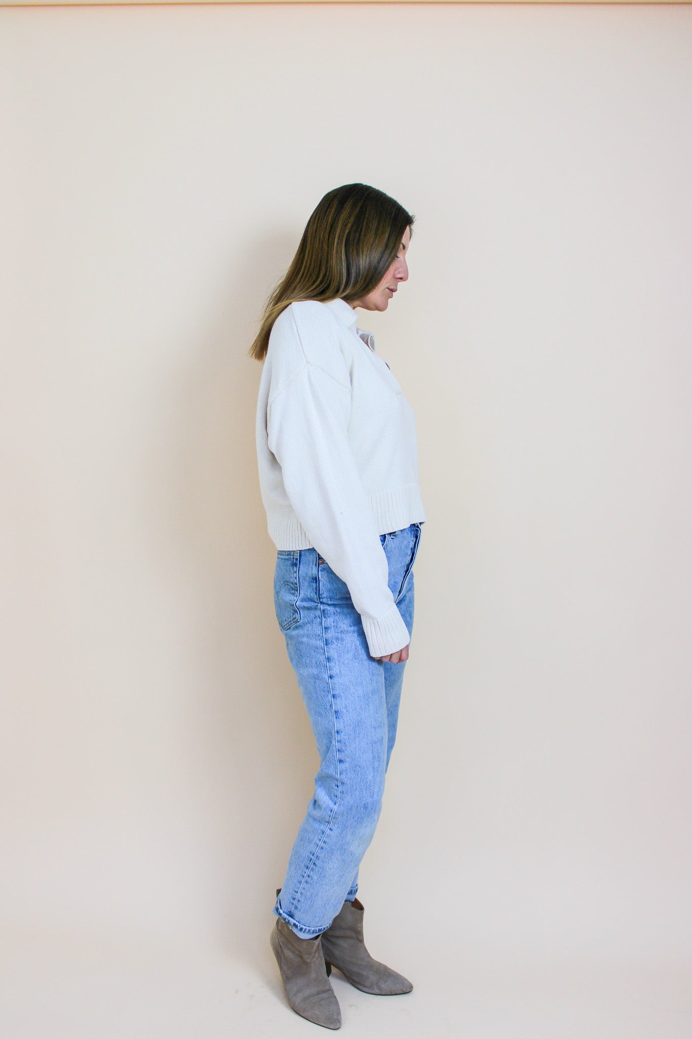 REFORMATION Organic Cotton Collar Pullover Jumper Size M