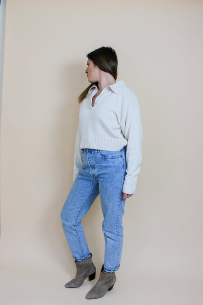 REFORMATION Organic Cotton Collar Pullover Jumper Size M