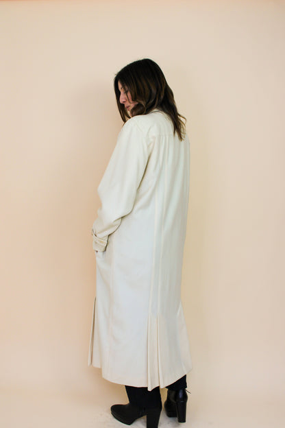 VINTAGE Wallis Long Wool Pleated Coat Size 12-14