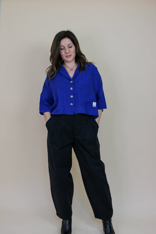 LF MARKEY Maxim Linen Relaxed Box Fit Shirt Size S/M