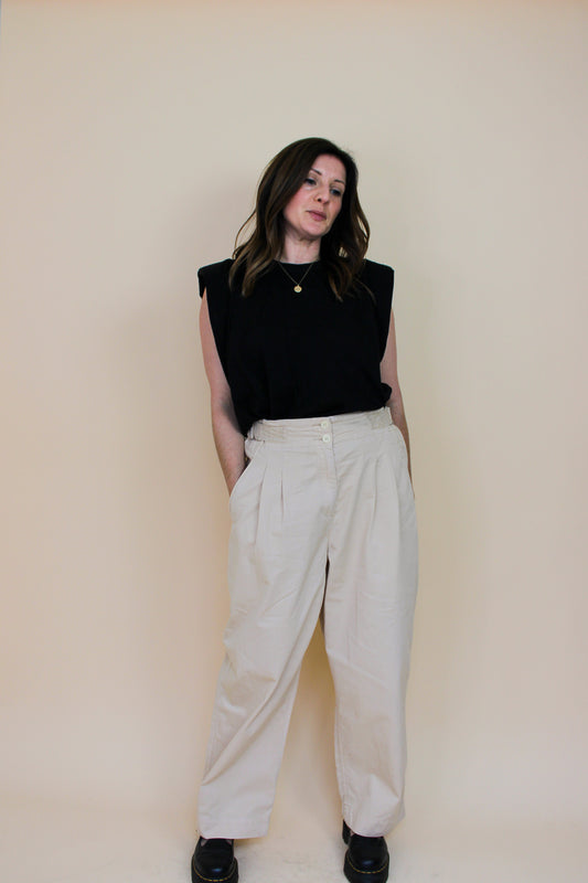 TOAST Side Strap Linen Cotton Twill Trousers Size 12