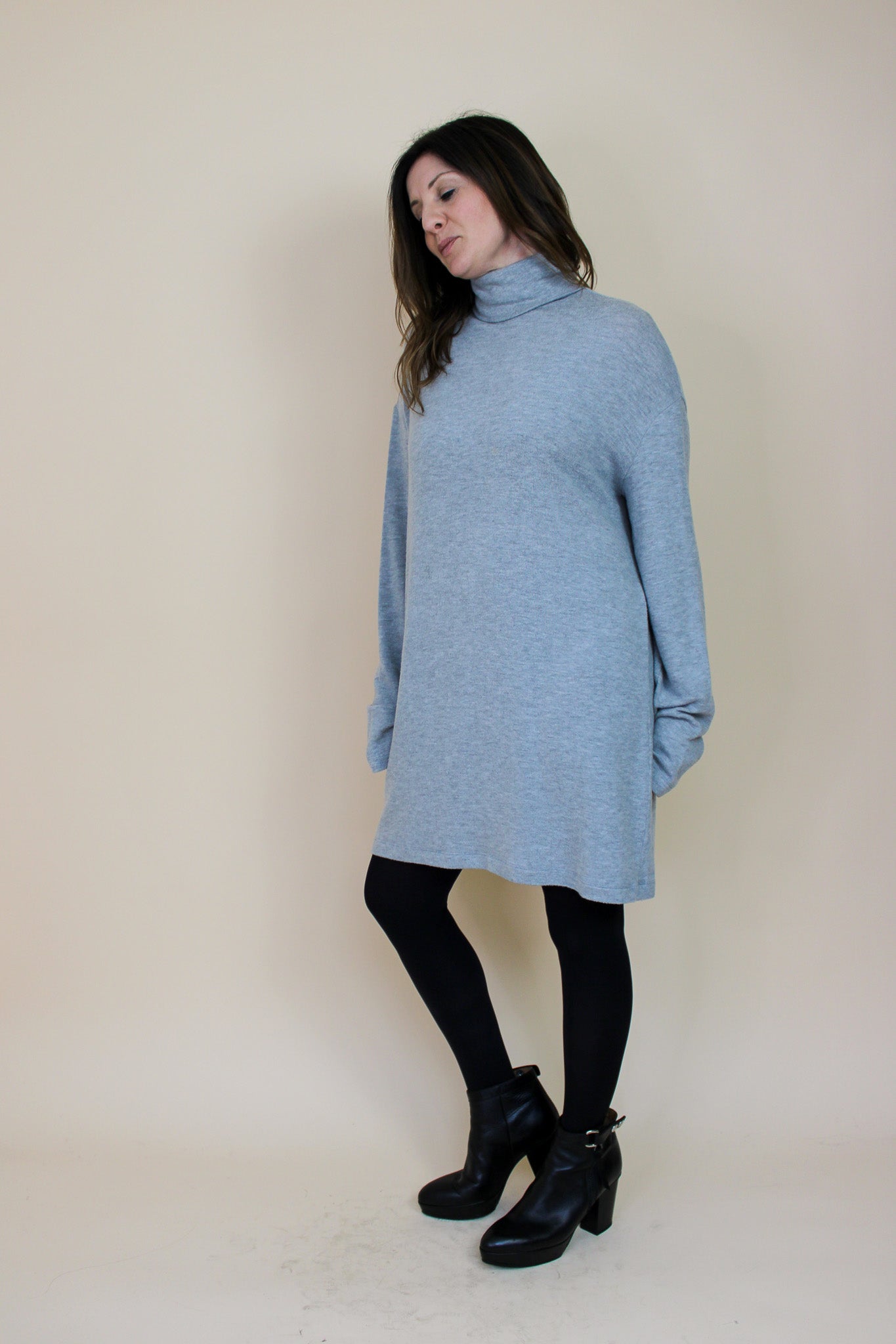 REFORMATION JEANS Daze Mini Knitted Turtle Neck Sweater Dress Size L