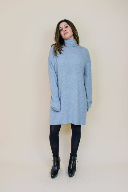 REFORMATION JEANS Daze Mini Knitted Turtle Neck Sweater Dress Size L