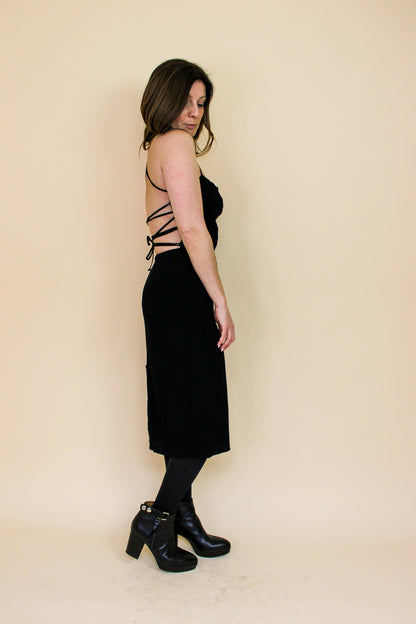 REFORMATION Lace up Open Back Fitted Dress Size 8