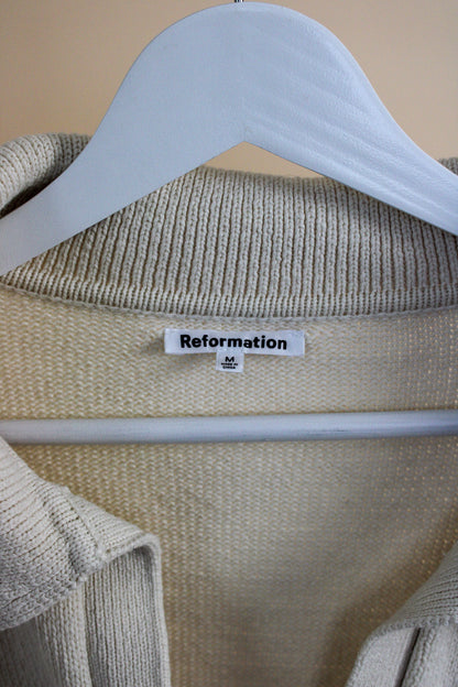 REFORMATION Organic Cotton Collar Pullover Jumper Size M
