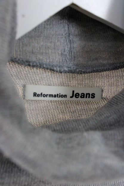 REFORMATION JEANS Daze Mini Knitted Turtle Neck Sweater Dress Size L