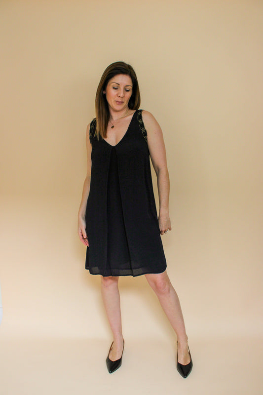 BIBA Bead Embellished Crepe Mini Dress Size 10