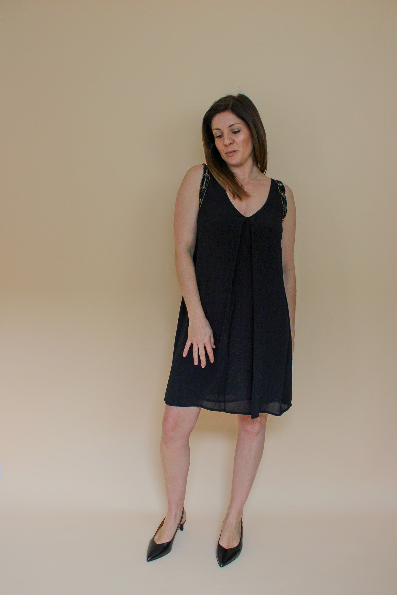 BIBA Bead Embellished Crepe Mini Dress Size 10