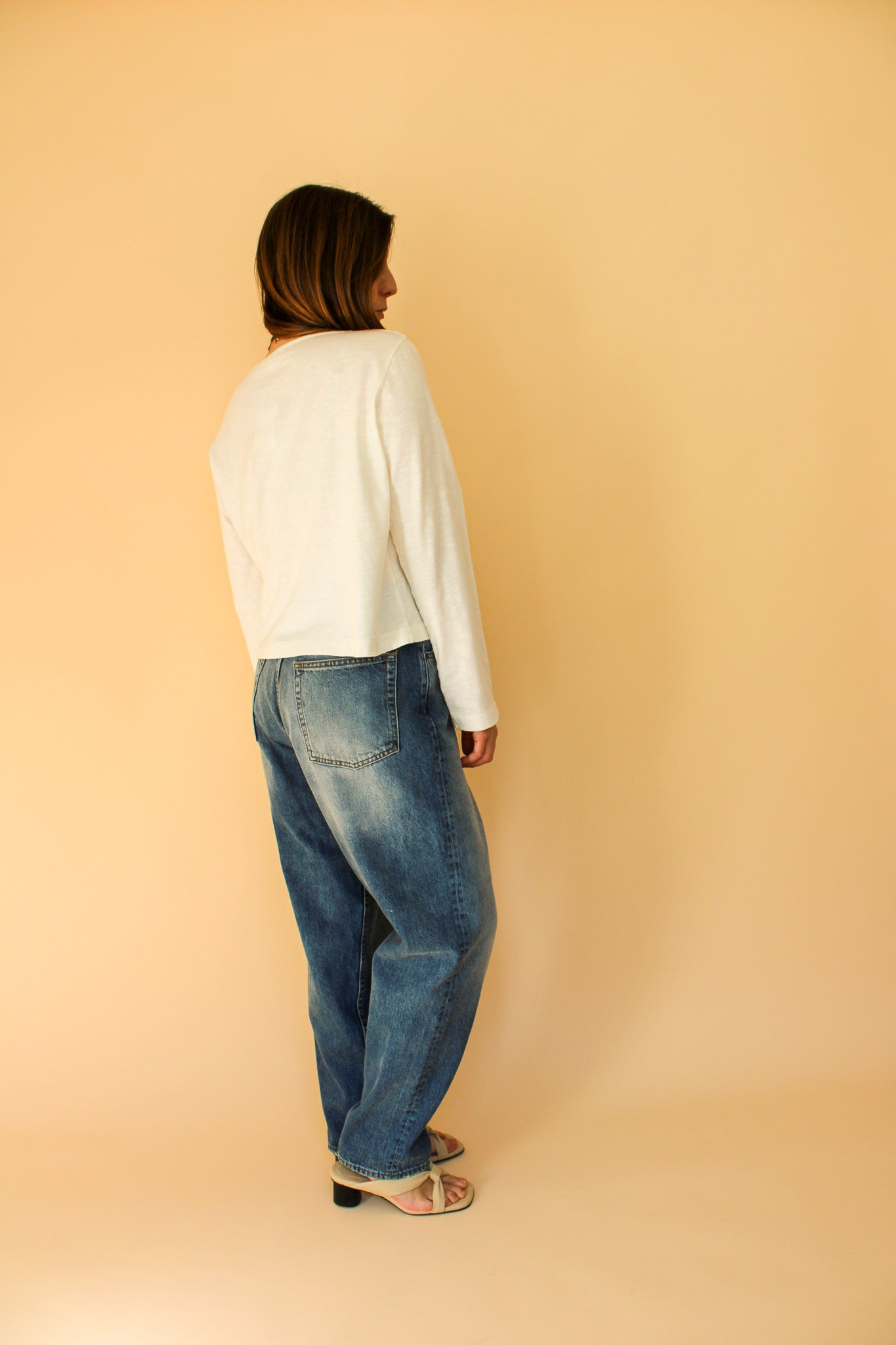 BEYOND NINE Boat Neck Top Size M