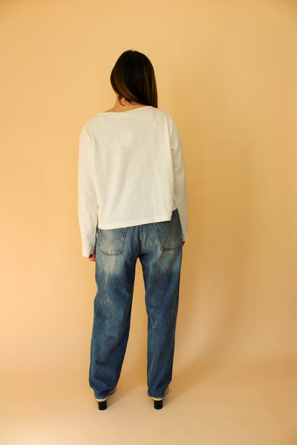 BEYOND NINE Boat Neck Top Size M