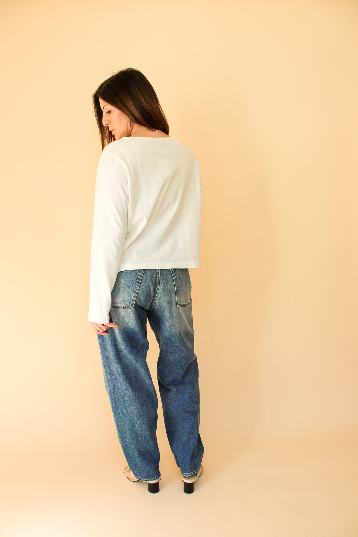 BEYOND NINE Boat Neck Top Size M