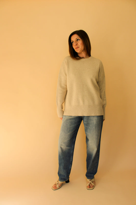 THEORY Charmont Relaxed Shoulder Wool & Cashmere Sweater Size M