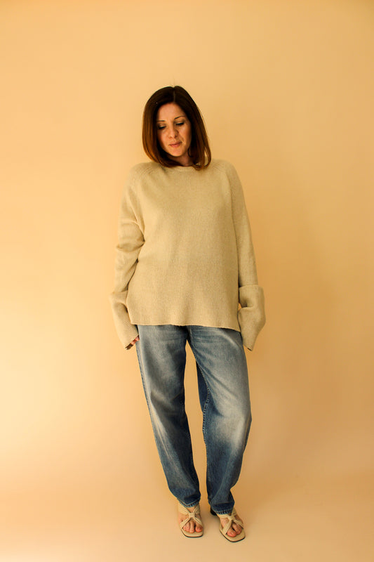 TOTEME Merino & Camel Wool Knit Sweater Size S