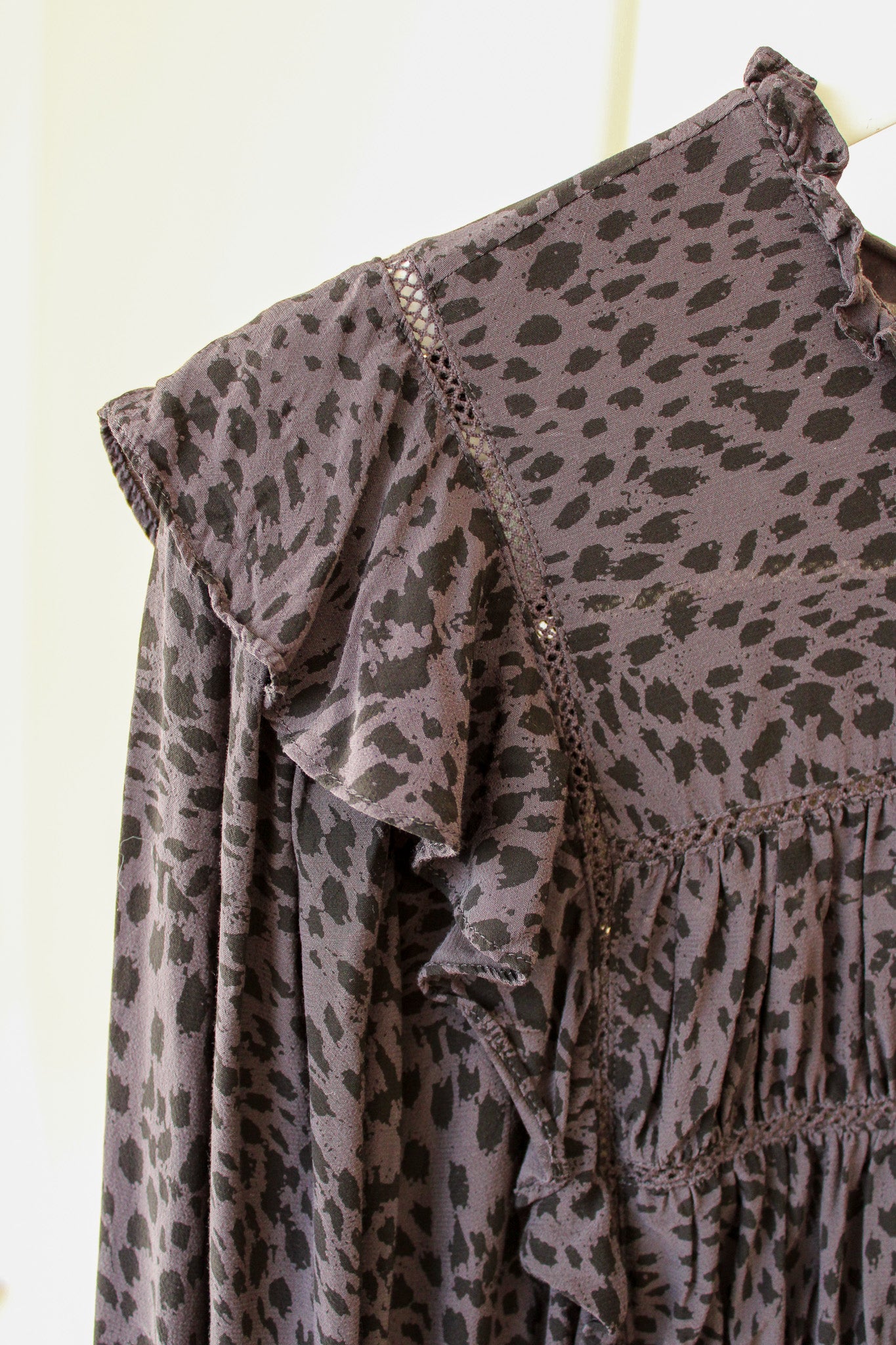 RAILS Kade Animal Print Smock Blouse Size L