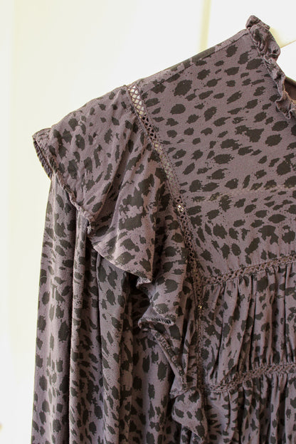 RAILS Kade Animal Print Smock Blouse Size L