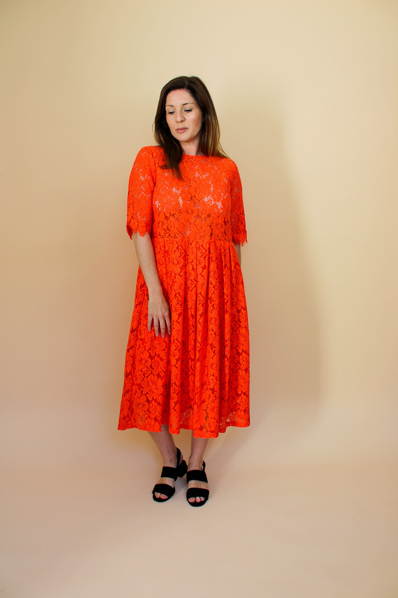 GANNI Jerome Lace Detailed Midi Dress Size 10
