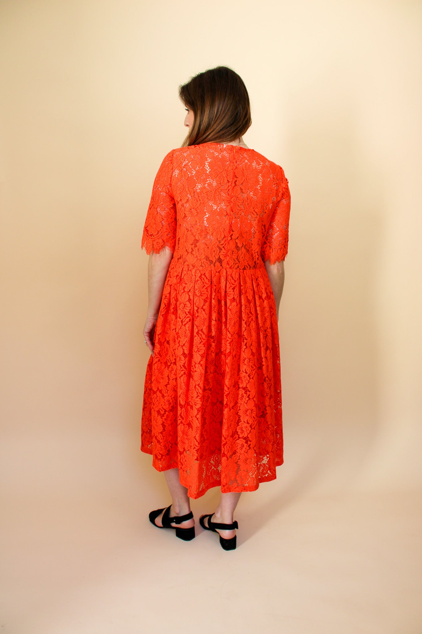 GANNI Jerome Lace Detailed Midi Dress Size 10