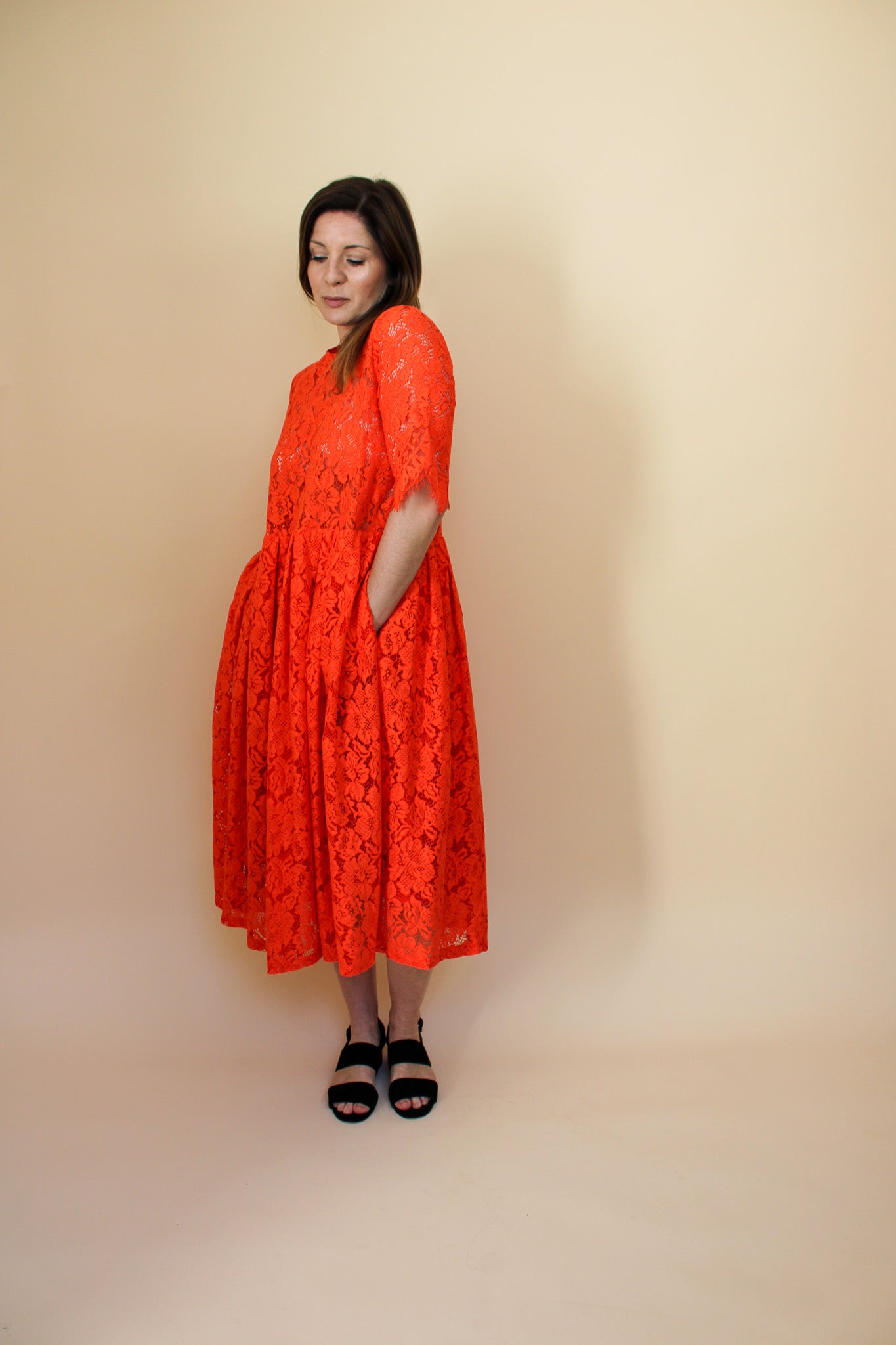 GANNI Jerome Lace Detailed Midi Dress Size 10