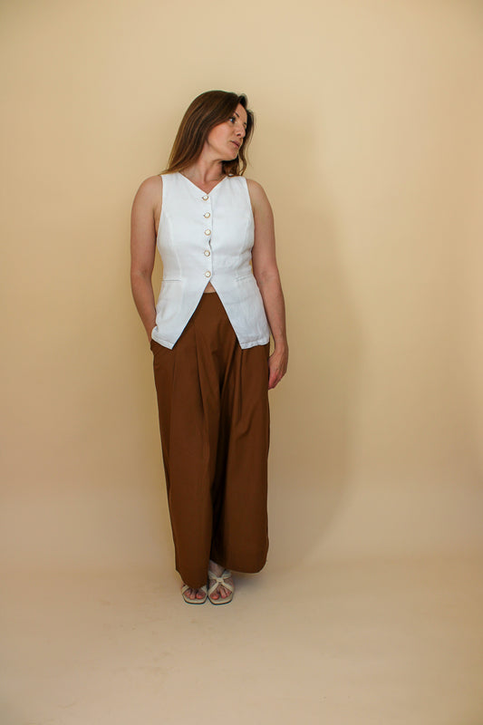 REFORMATION Aspen Linen Waistcoat Top size 10