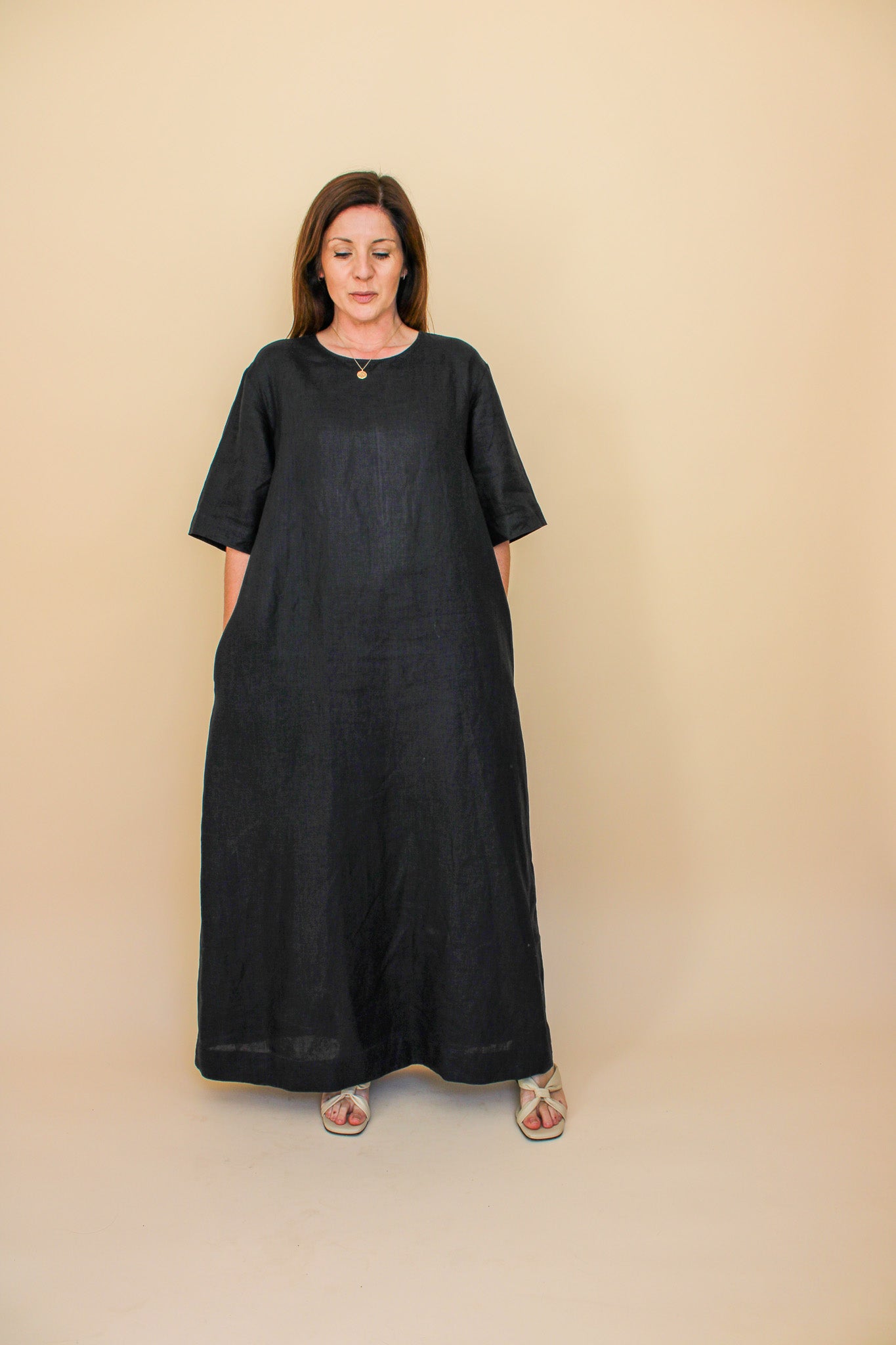 ASCENO linen maxi dress Size M