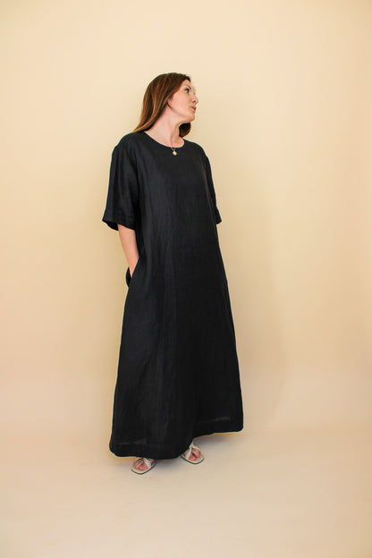 ASCENO linen maxi dress Size M