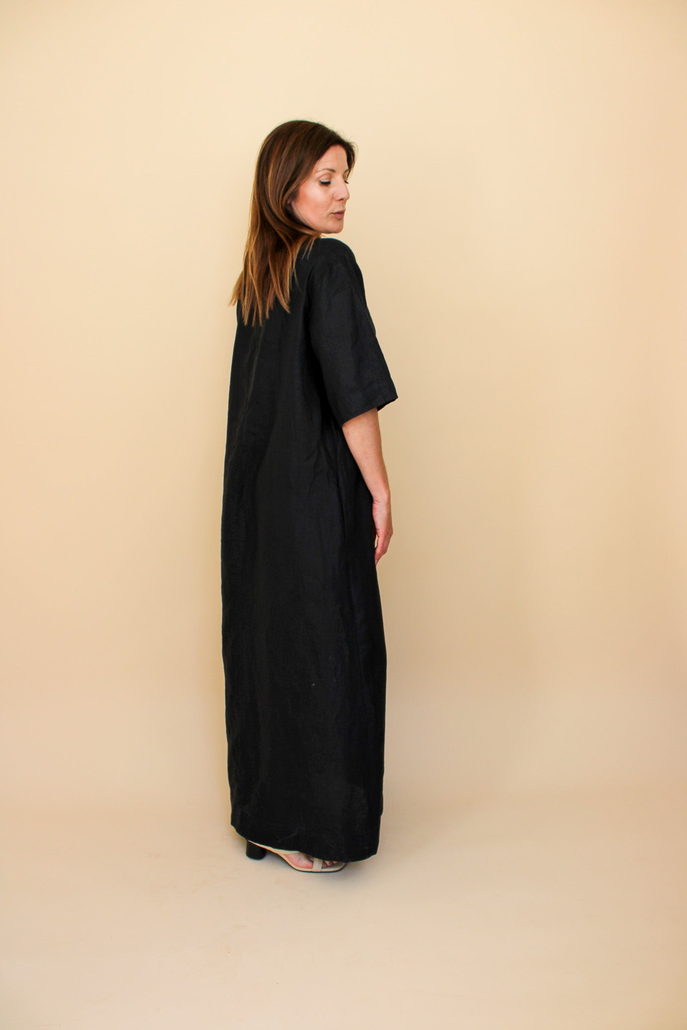 ASCENO linen maxi dress Size M