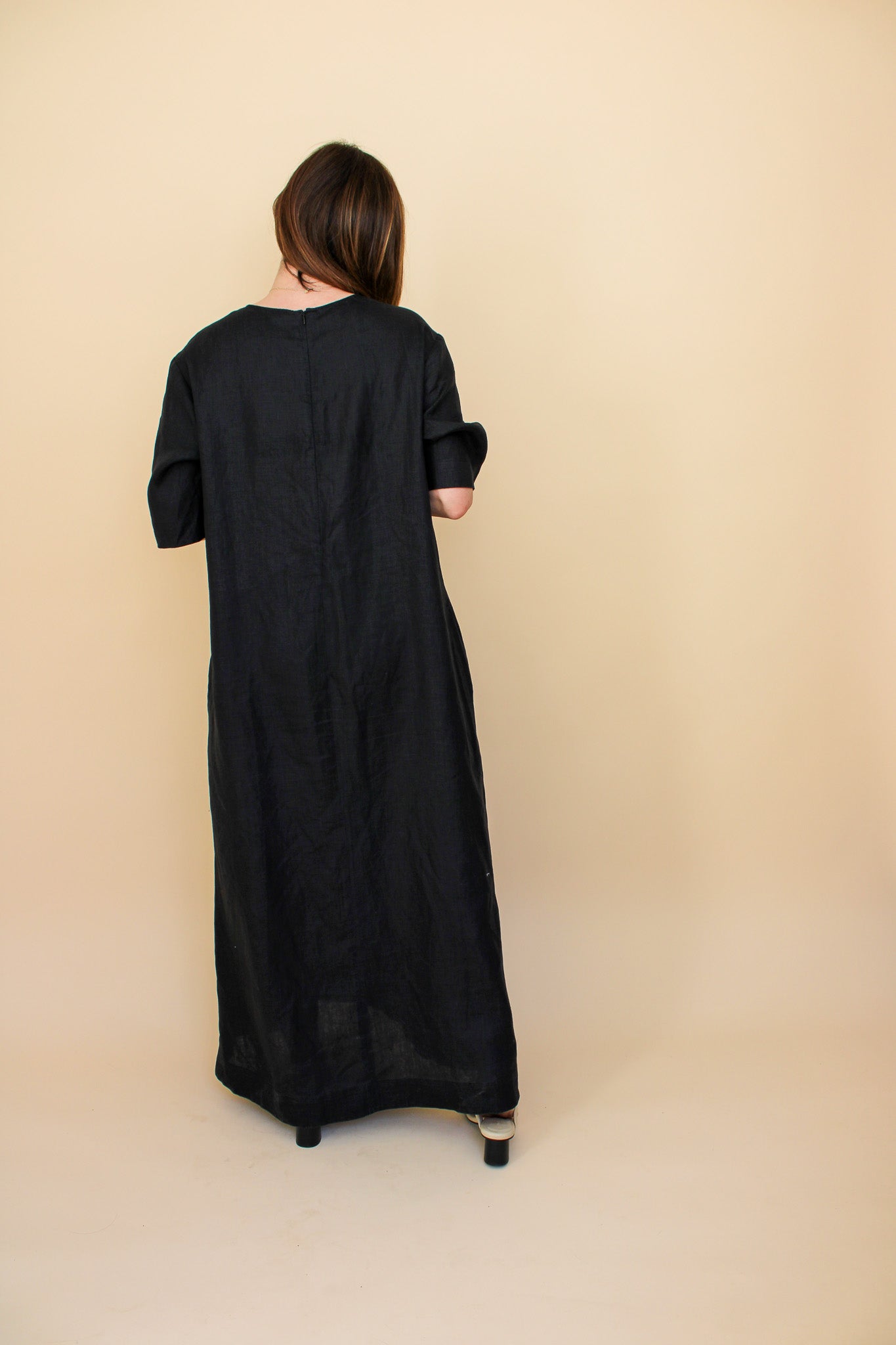 ASCENO linen maxi dress Size M