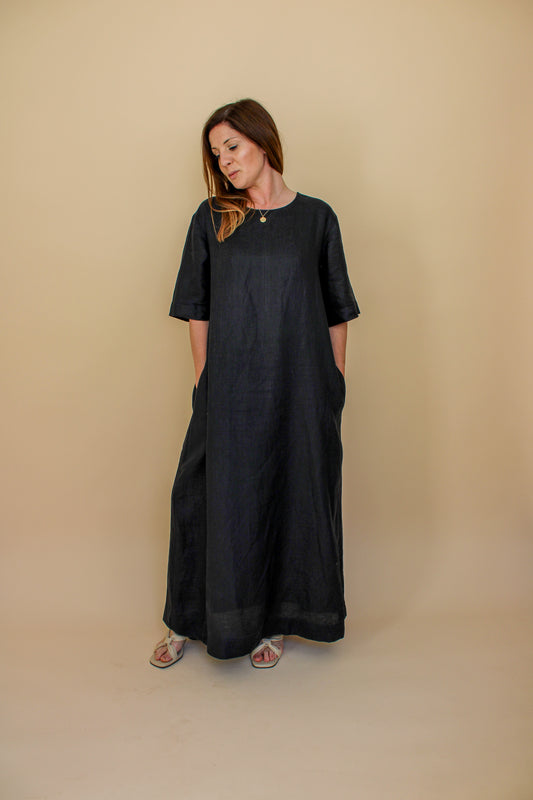 ASCENO linen maxi dress Size M