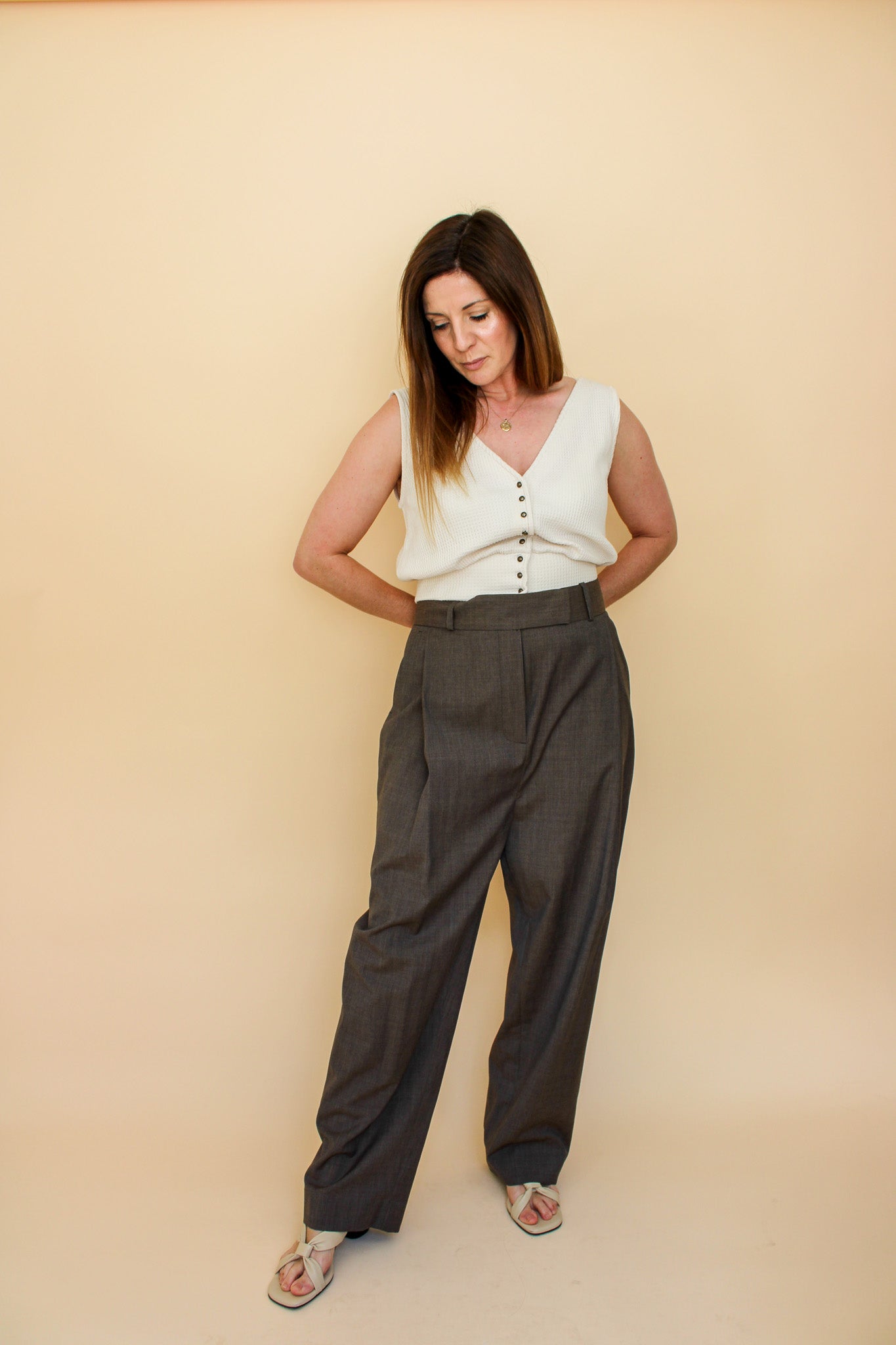 TOTEME Deep Pleat Wool Trousers Size 14