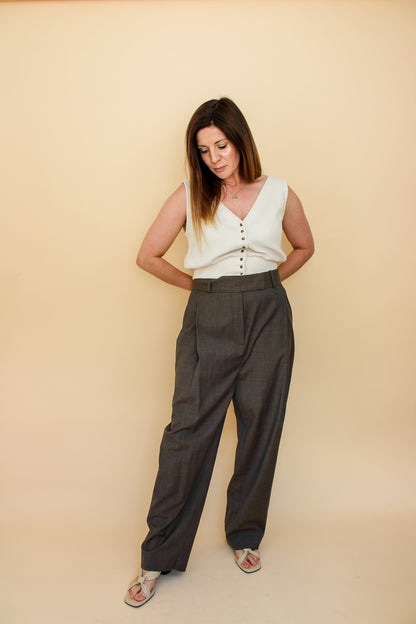 TOTEME Deep Pleat Wool Trousers Size 14