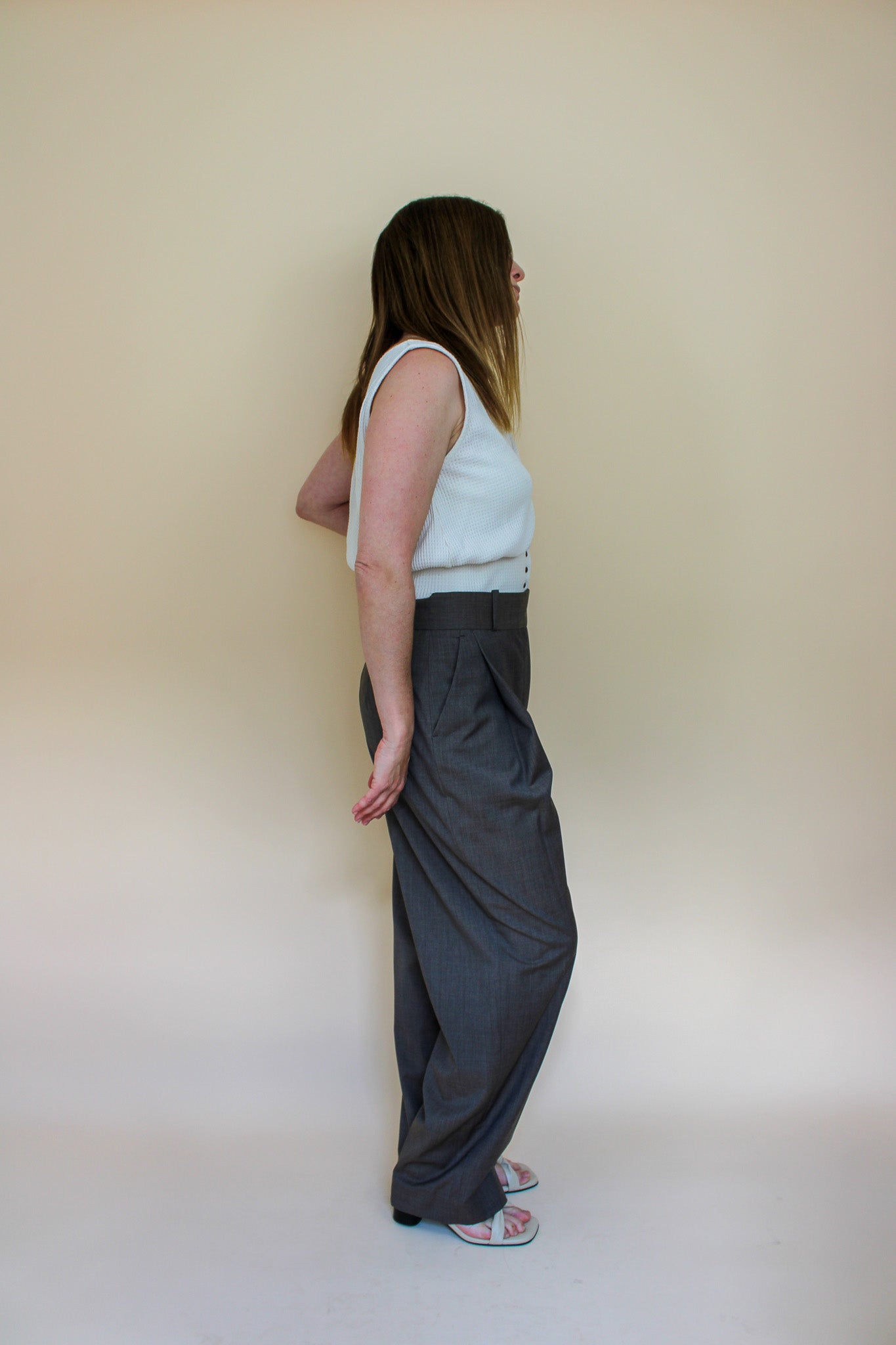 TOTEME Deep Pleat Wool Trousers Size 14
