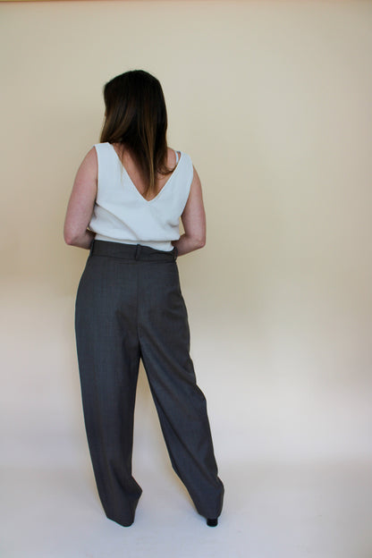 TOTEME Deep Pleat Wool Trousers Size 14