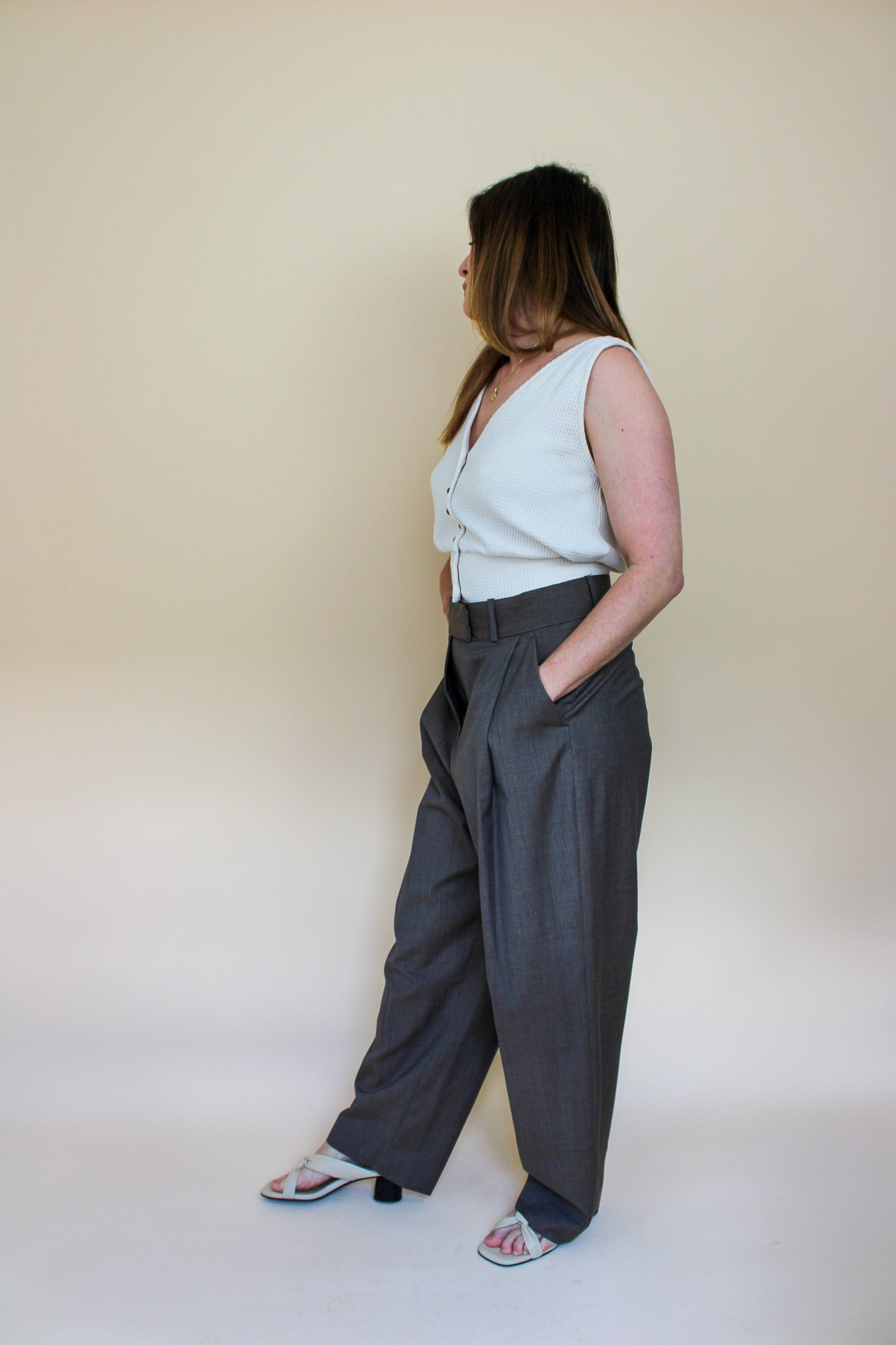 TOTEME Deep Pleat Wool Trousers Size 14