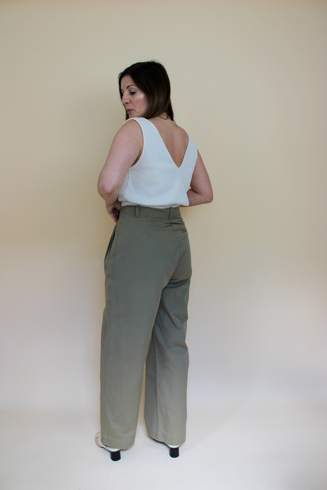 SKALL STUDIO Wide Leg Cotton Trousers Size 8-10
