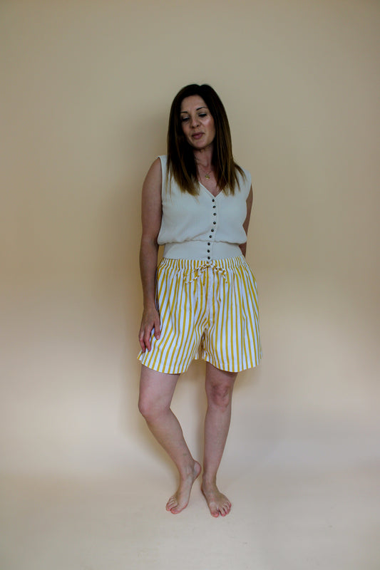 FAITHFULL THE BRAND Stripe Drawstring Shorts Size XXL