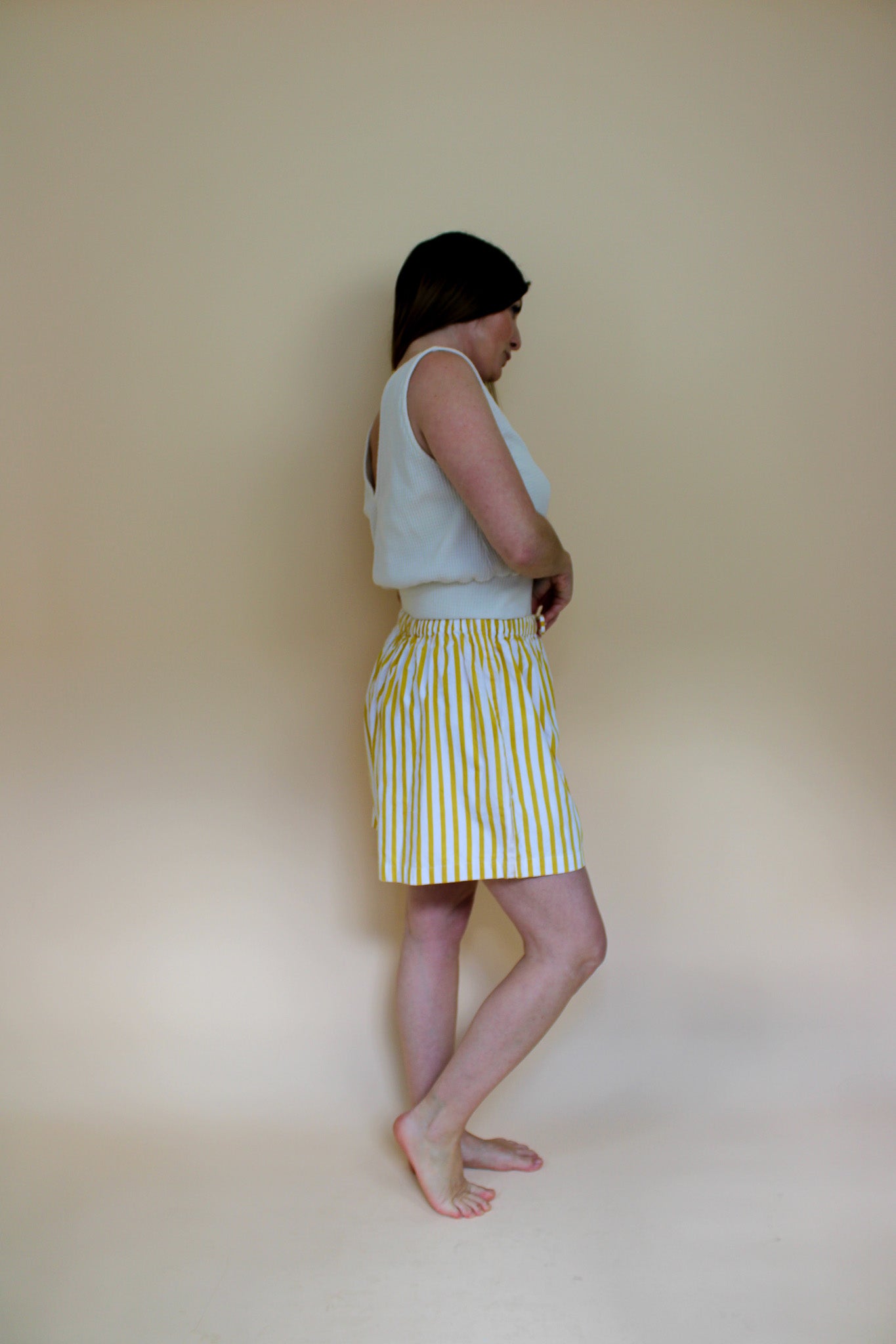 FAITHFULL THE BRAND Stripe Drawstring Shorts Size XXL