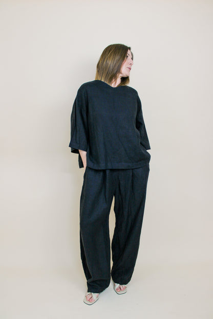 JESSICA LEWIS CLOTHING Linen Top & Trouser Set Size M
