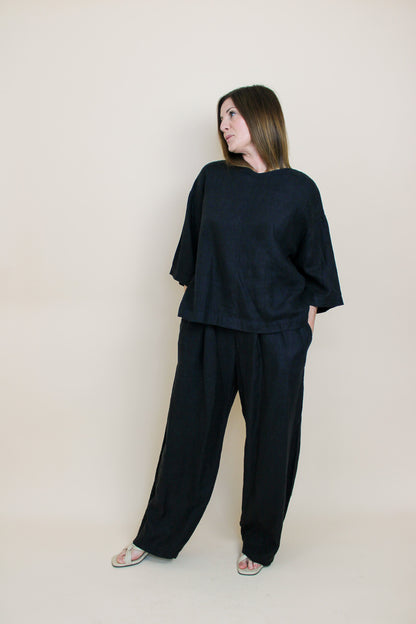 JESSICA LEWIS CLOTHING Linen Top & Trouser Set Size M