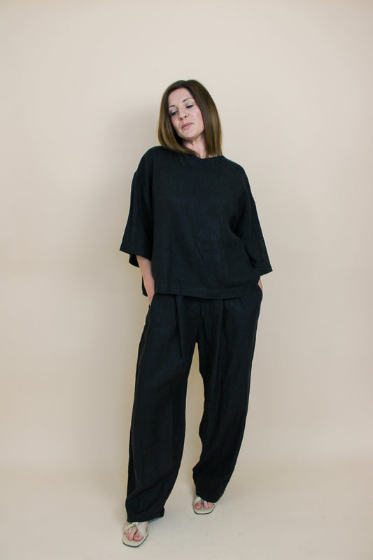 JESSICA LEWIS CLOTHING Linen Top & Trouser Set Size M