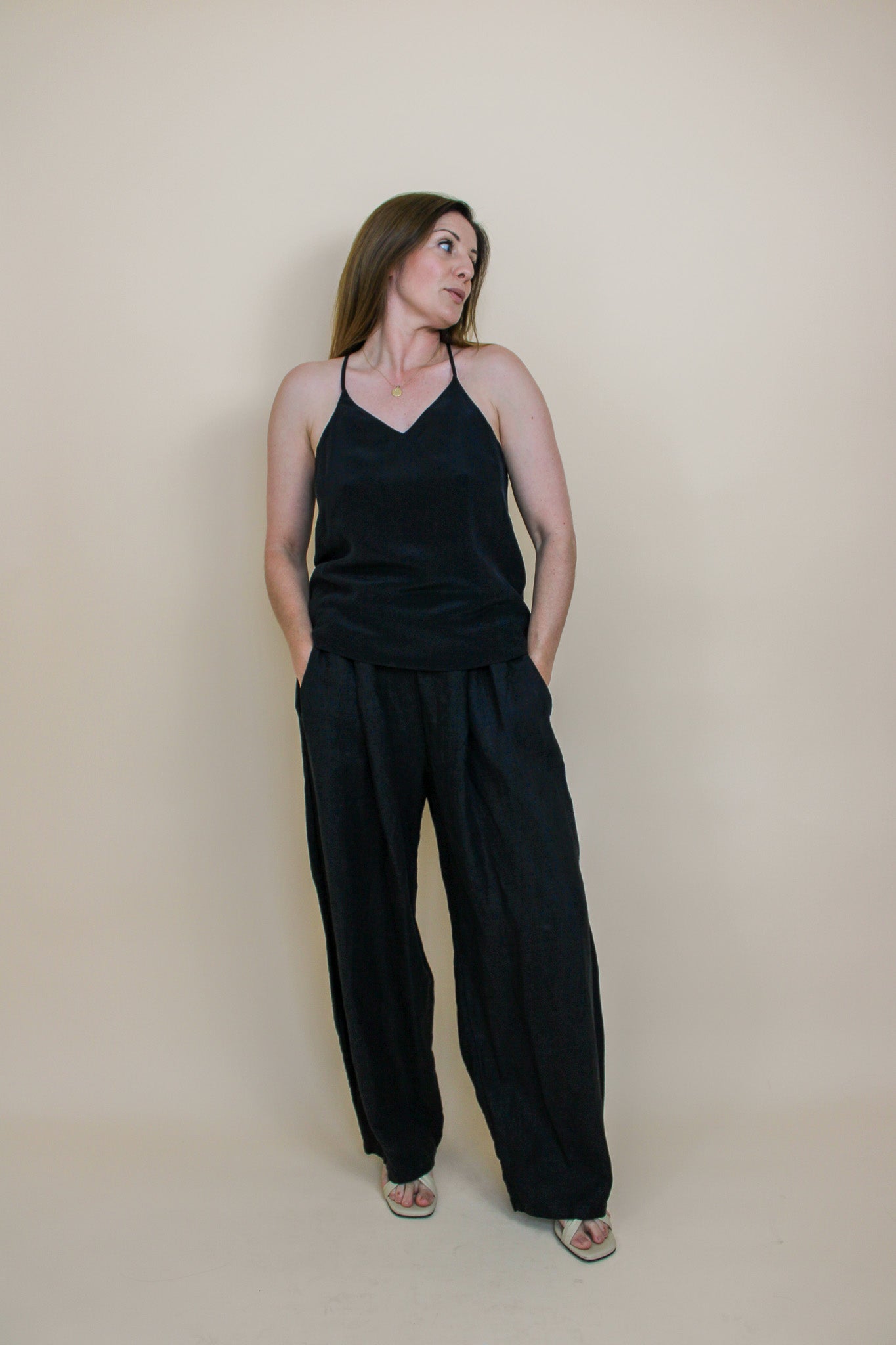 WHISTLES Silk strappy camisole top Size 10